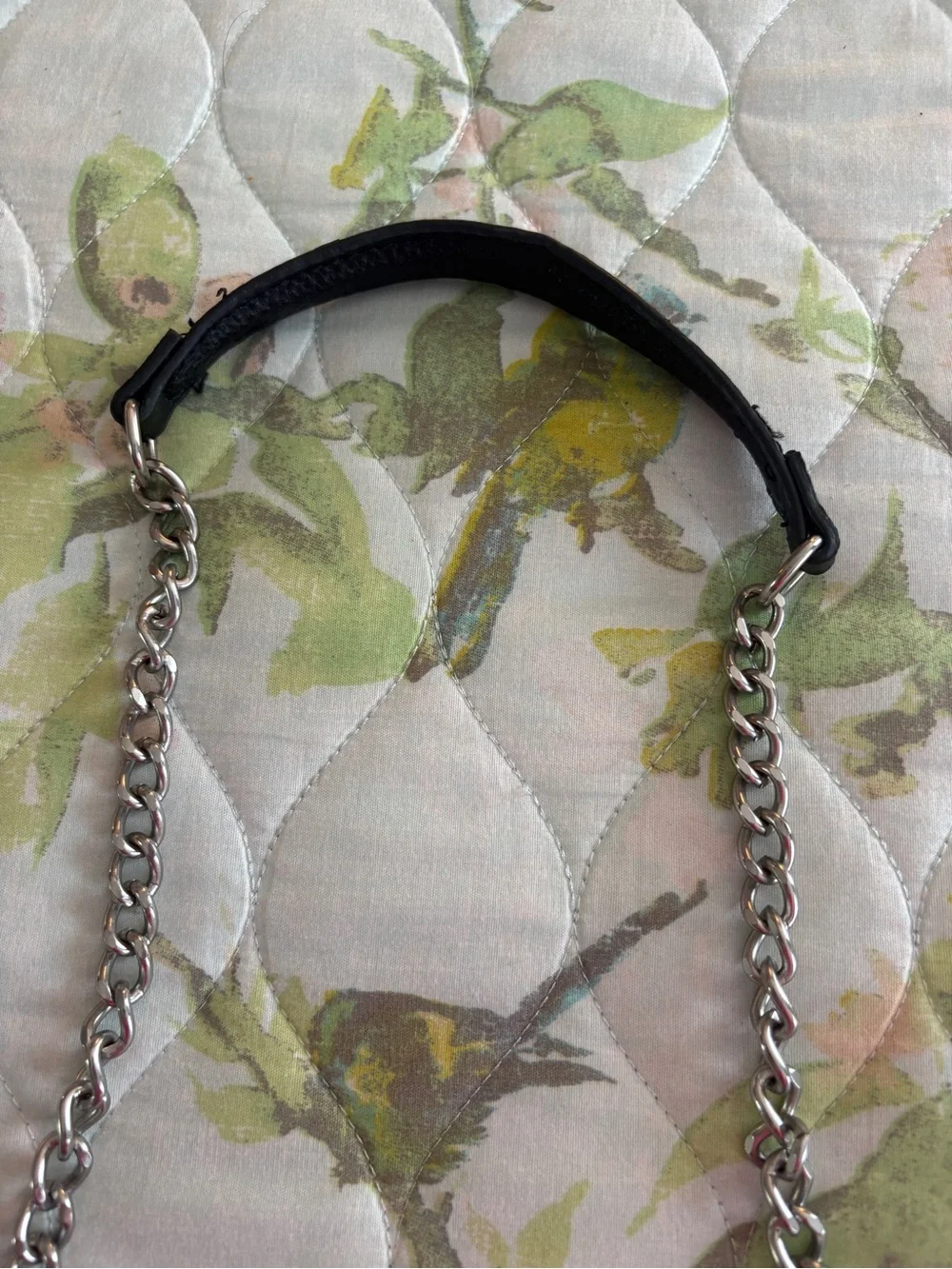 French Connection Black Pebble Leather Chain Strap Shoulder Bag Handbag Edgy
